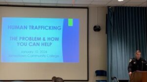 Chautauqua County Sherriff James Quattrone speaks at The Western District of New York Human Trafficking Task Force conference on Human Trafficking, co-sponsored by the International Institute of Buffalo