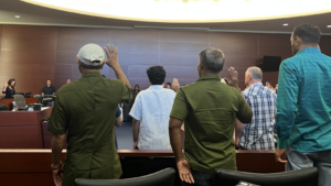 New Americans taking the oath of citizenship