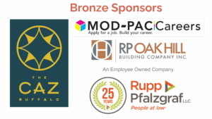 Bronze Sponsors- the Caz, Mod-Pac Careers, RP Oak Hill, Rupp Pfalzgraf
