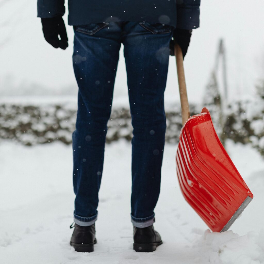 person with a shovel