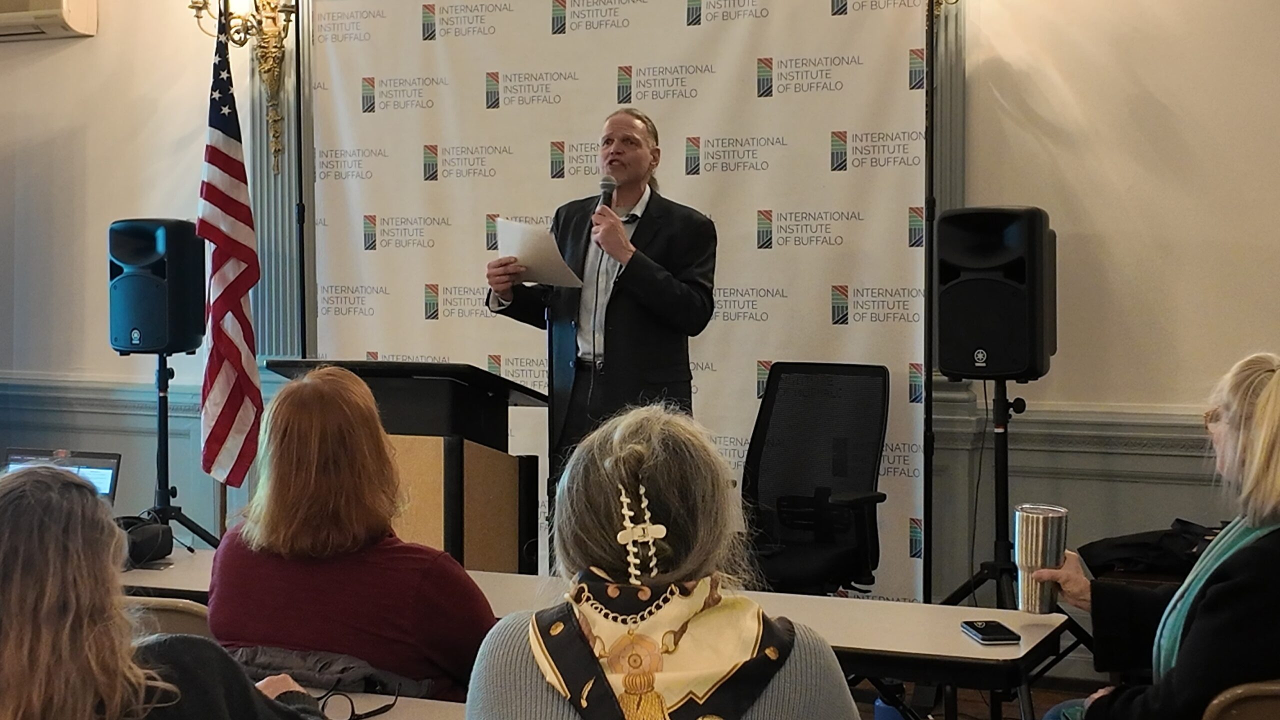 Ambassador Foote speaks to audience. 